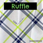 North Palm Beach “Pretty in Plaid” Ruffle Skirt (Navy/Neon Yellow)