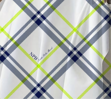 North Palm Beach “Pretty in Plaid” Straight Skirt (Navy/Neon Yellow)