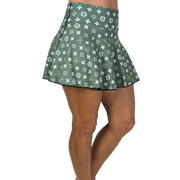 Chic & Fabulous Flounce Skirt (Green & Navy)