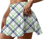 Division 3 North Palm Beach Flounce Skirt - Navy & Green Plaid Print (NPB Team 2025-26)