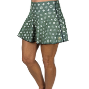 Chic & Fabulous Flounce Skirt (Green & Navy)