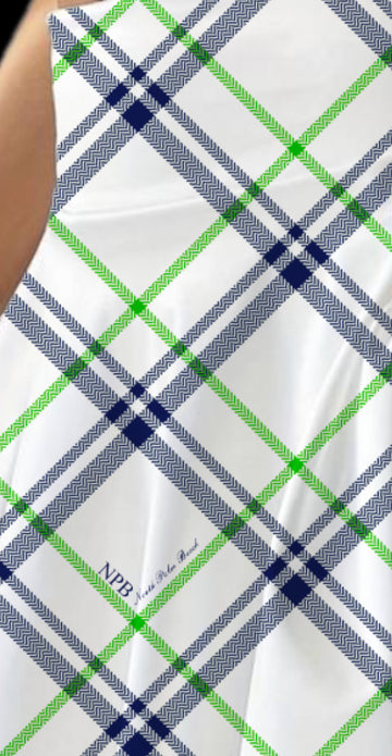 North Palm Beach Flounce Skirt - Navy & Green Plaid Print (NPB Team 2025-26)