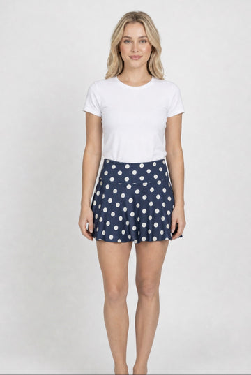 a woman in a skirt
