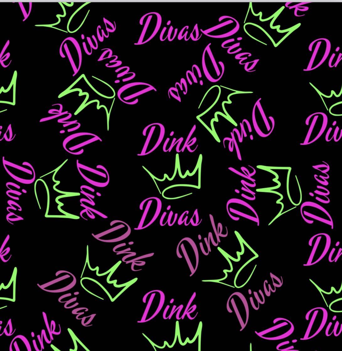 a pattern of green and purple crowns